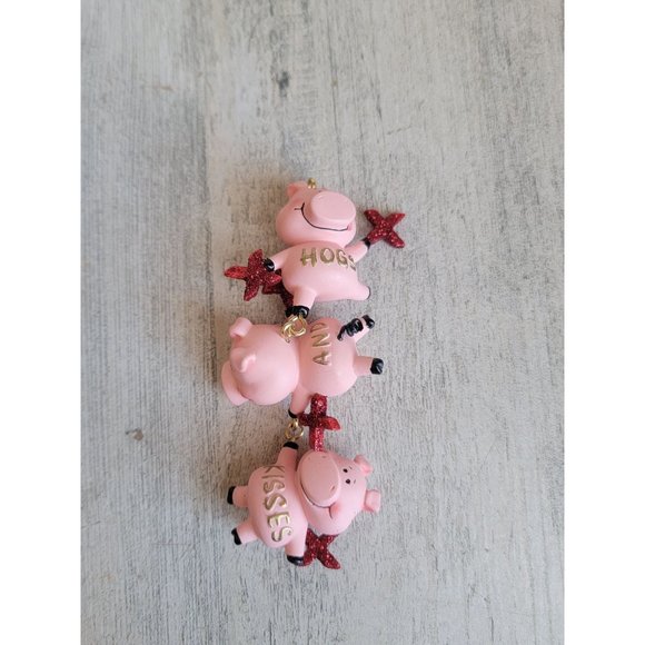 Carlton Cards Hogs Kisses ornament pig piglets Xmas - Picture 2 of 7
